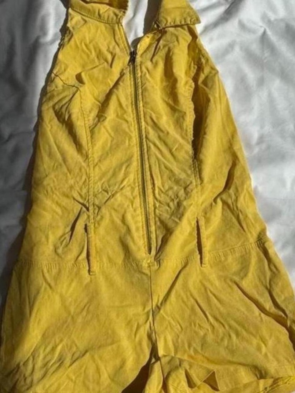 San Julian Mustard Yellow Halter Romper